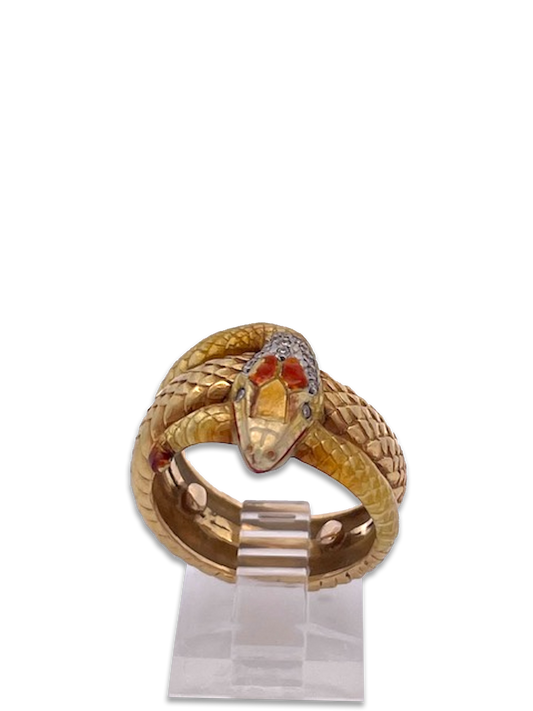 Masriera 18K Enamel Snake Ring