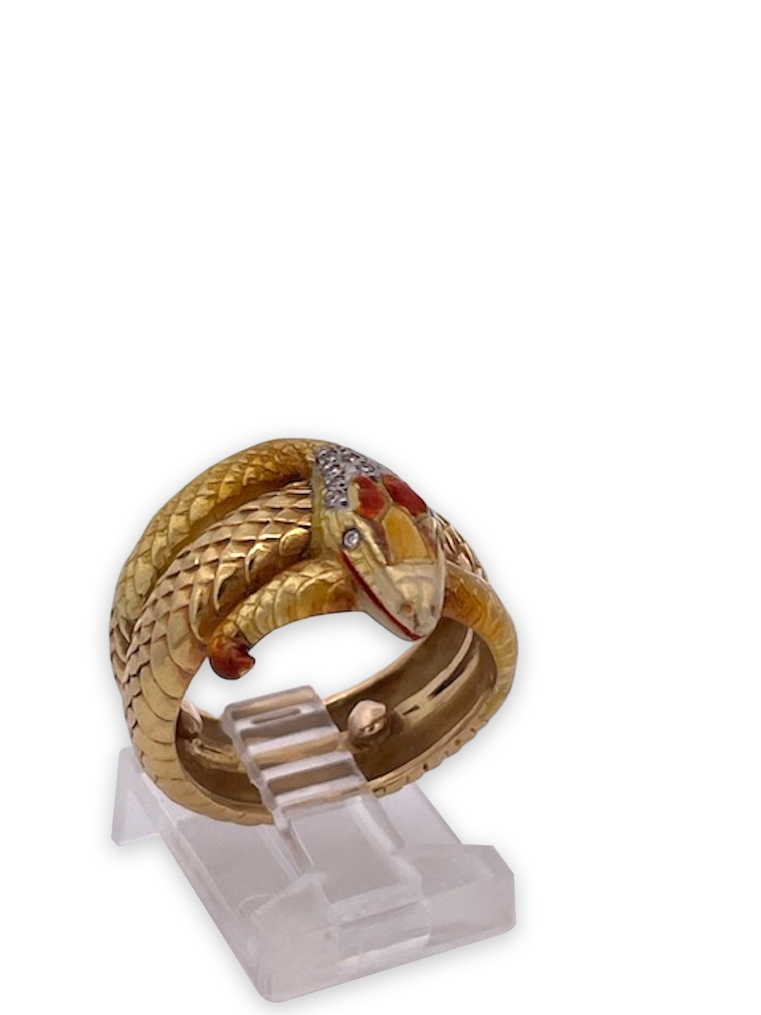 Masriera 18K Enamel Snake Ring