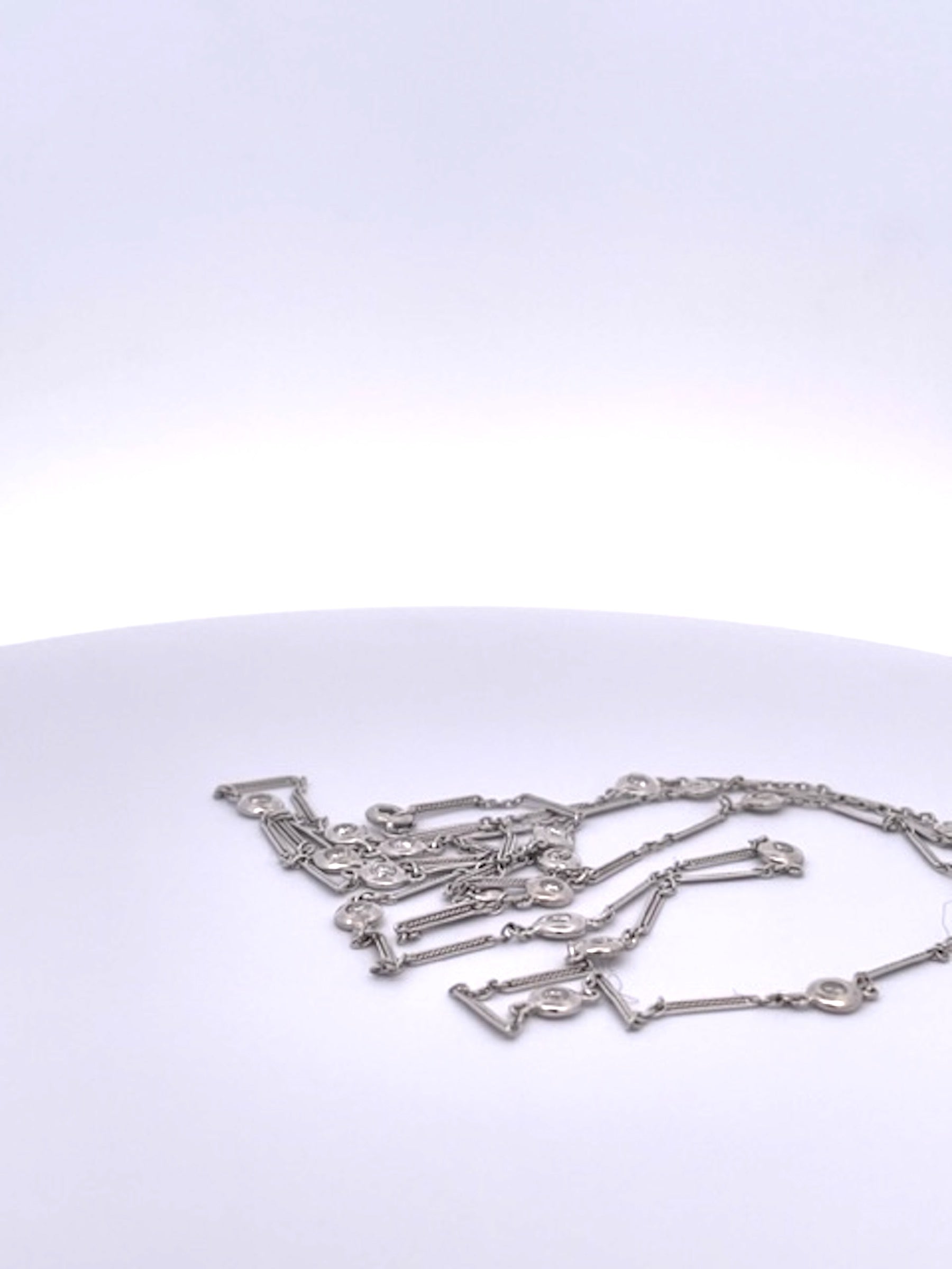 Diamond Station Necklace 14K WG