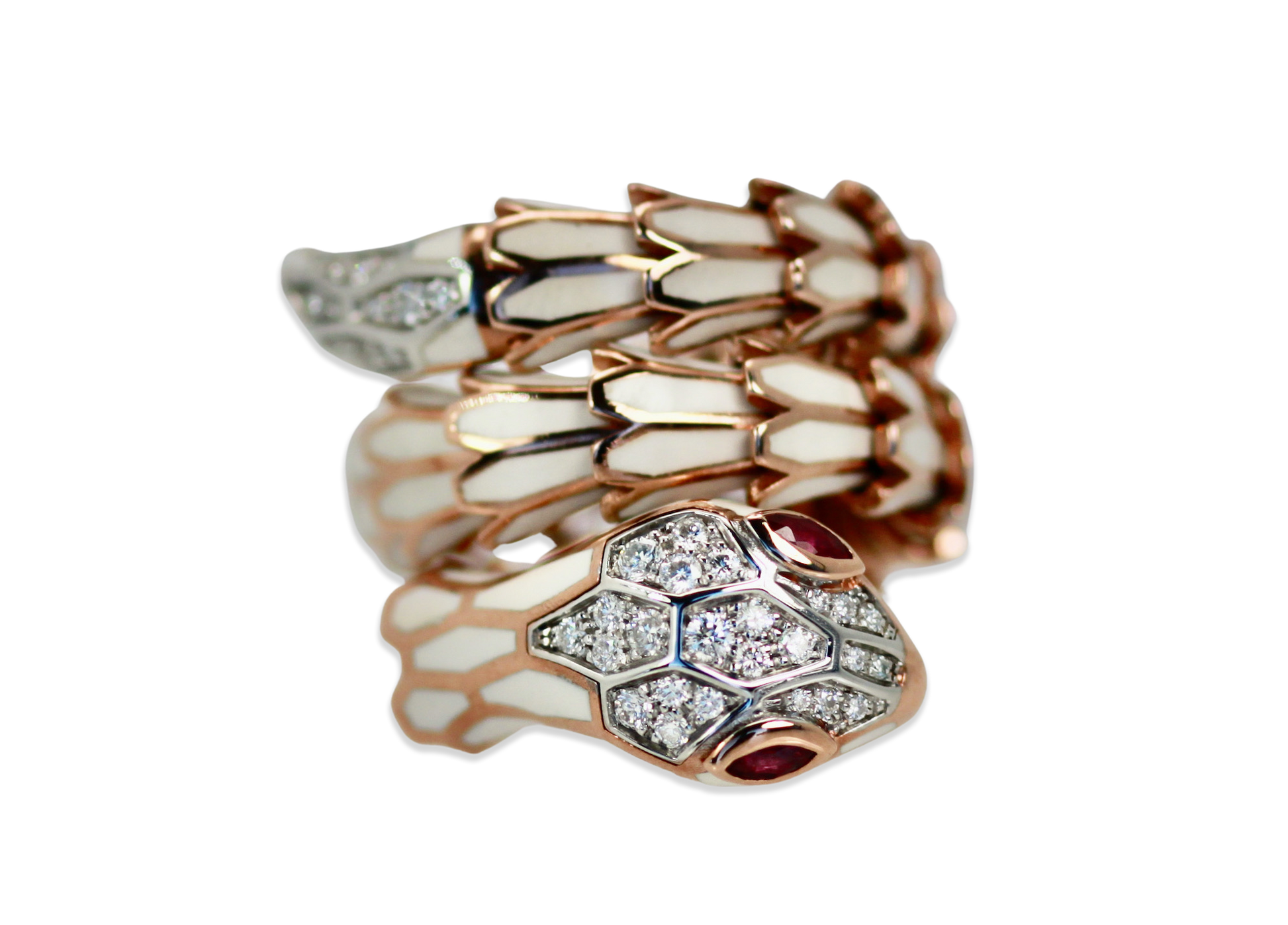 18K gold snake ring, flexible