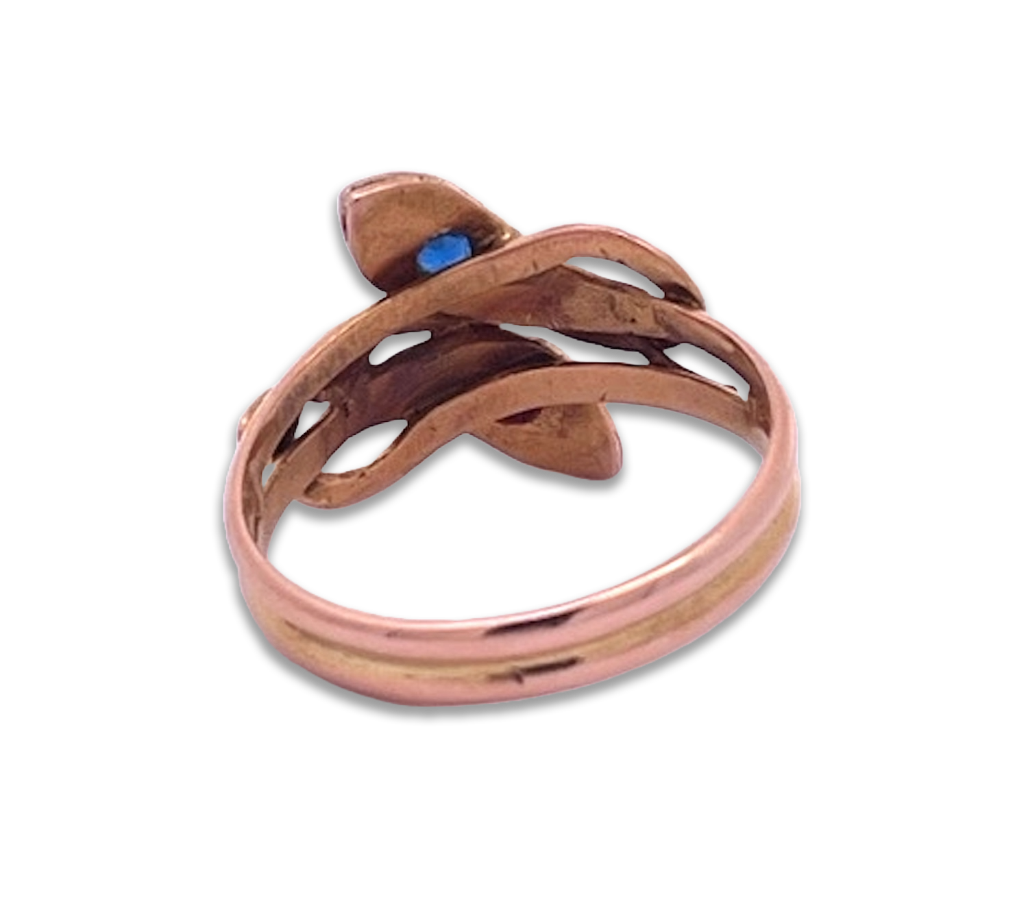 Snake lovers ring with colored sapphire stones