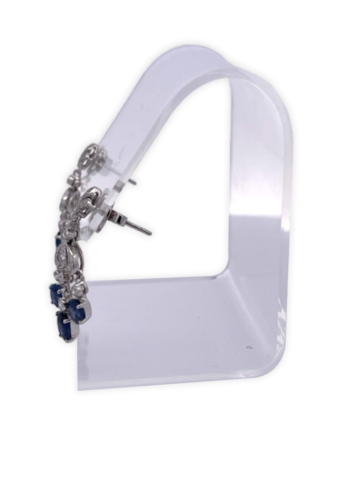 Fleur de lis sapphire earrings with diamonds