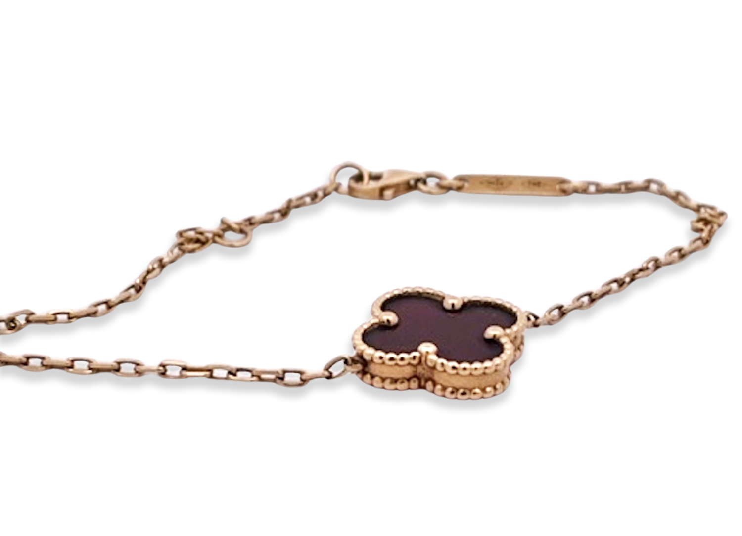 VCA gold bracelet with clover charm