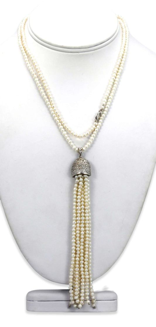 18K White Gold Pearl Necklace