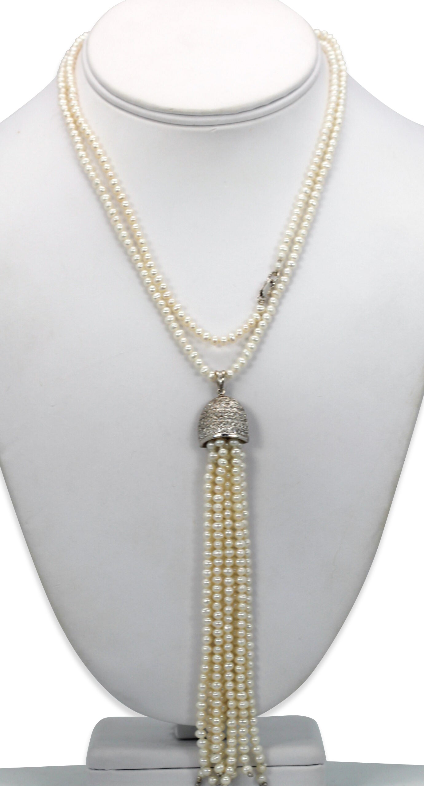 Seed Pearl Tassel Necklace 18K