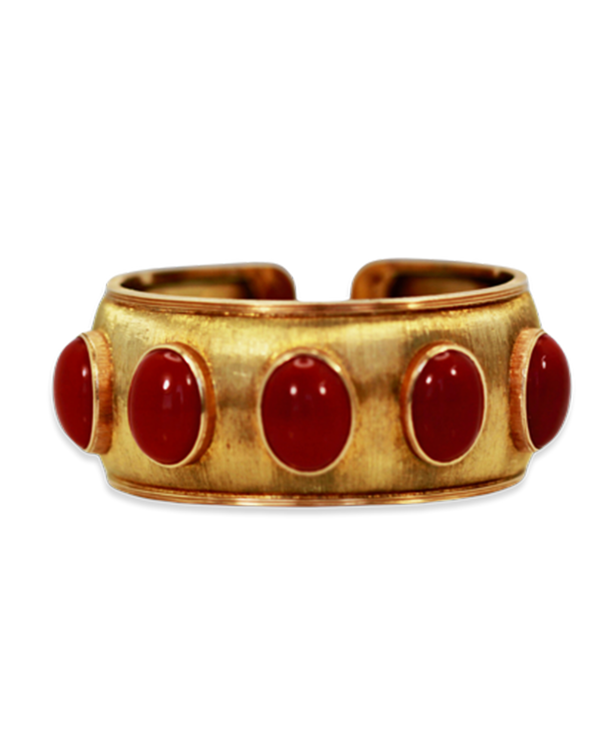 Gold bracelet with red stones