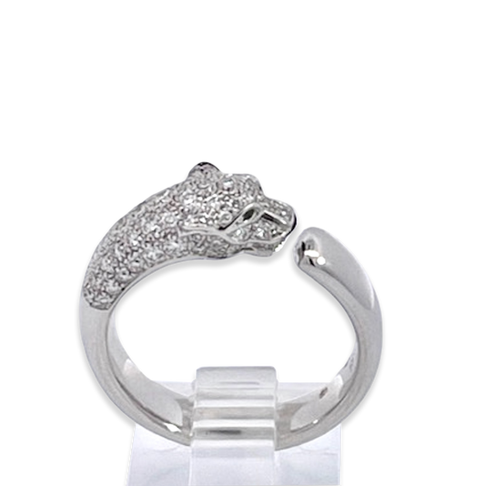 Cartier Panthere ring with emerald eyes and onyx nose