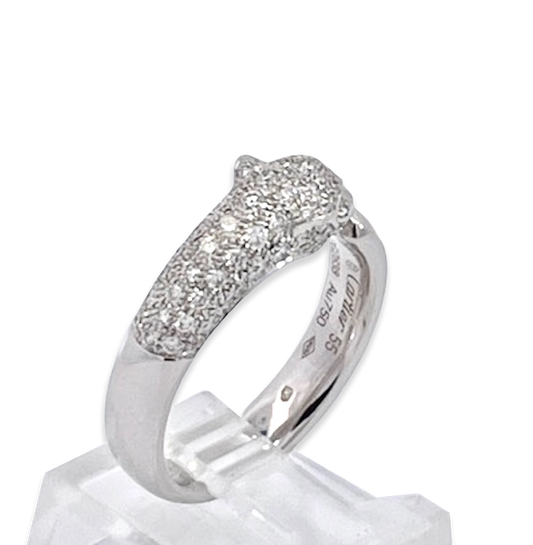 Thin Cartier Panthere head ring in 18K gold