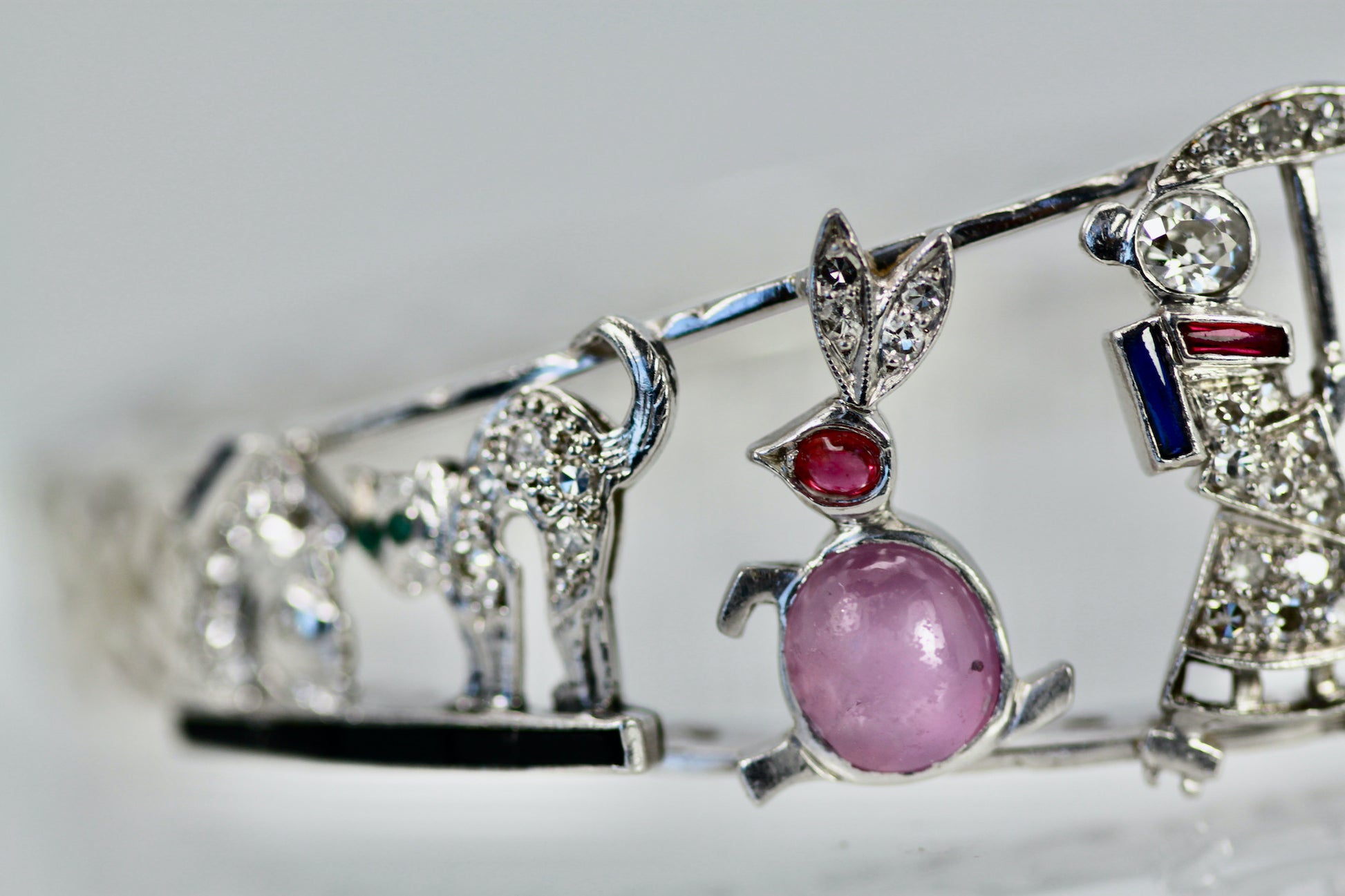 Platinum bracelet with charms