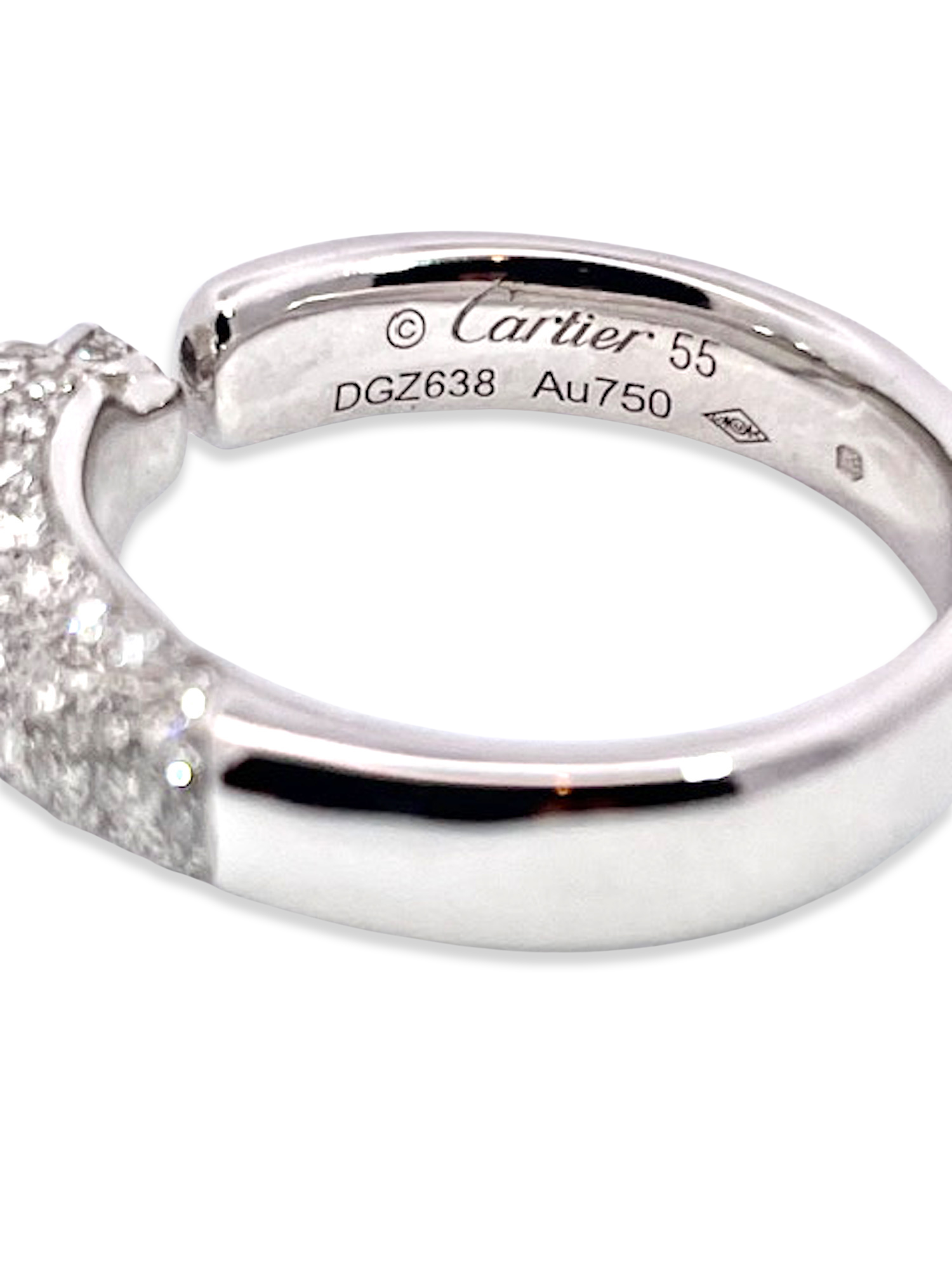 Slim Cartier Panthere ring, emerald eyes, onyx nose