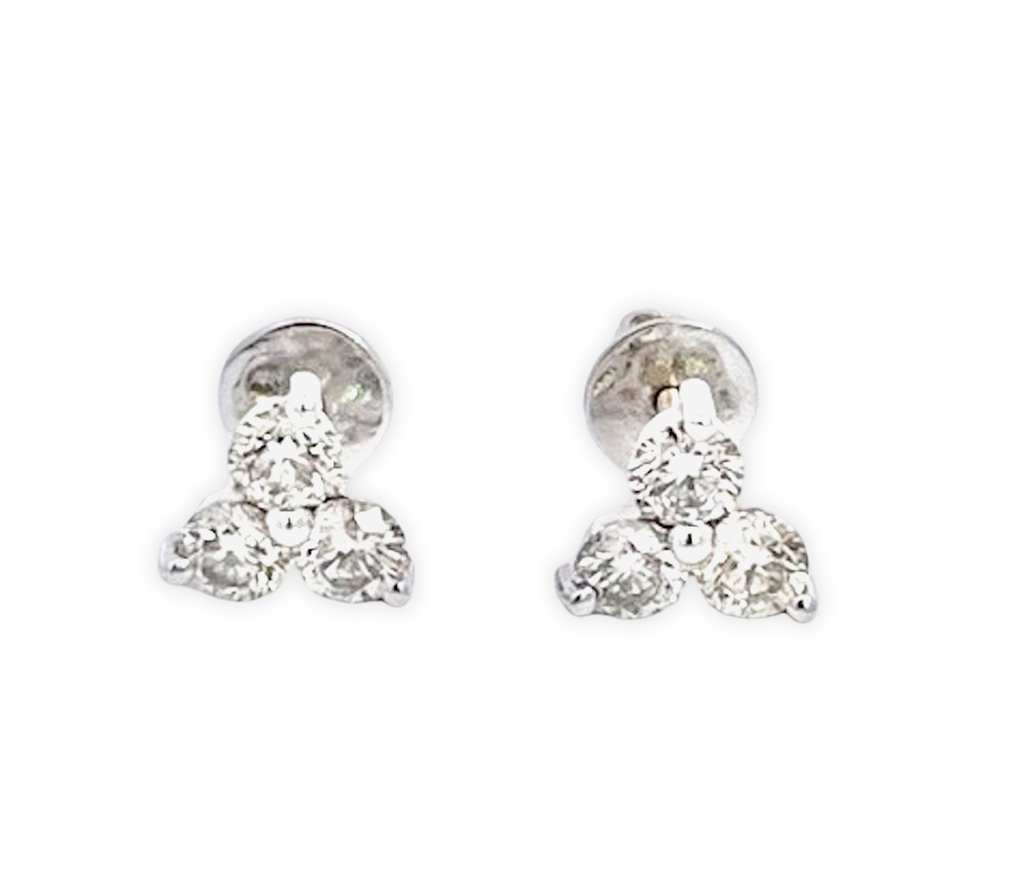 3-diamond earrings, 1.50 carats