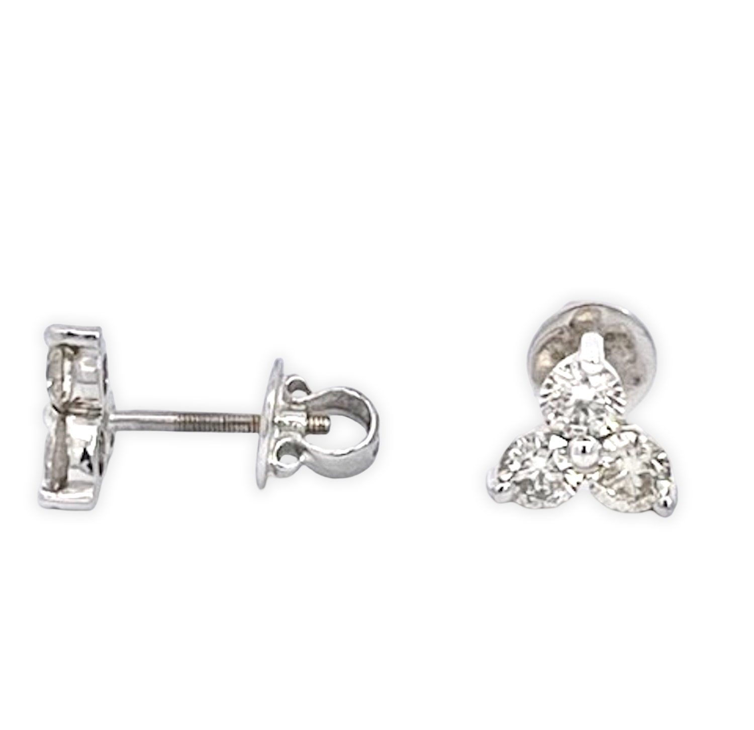 Diamond studs with screw backs