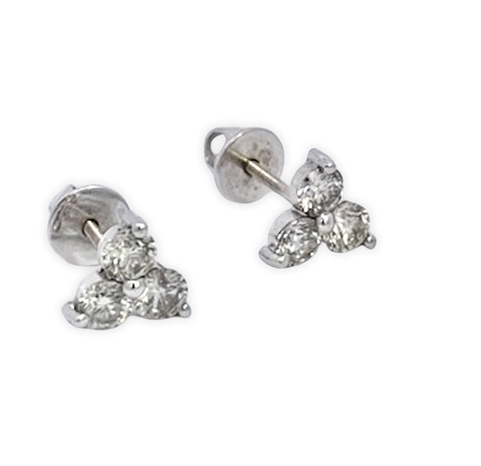 Diamond studs with screw backs