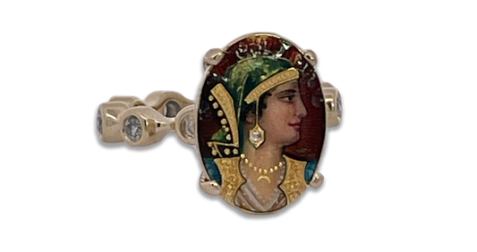 Portrait ring of Athena, 14K