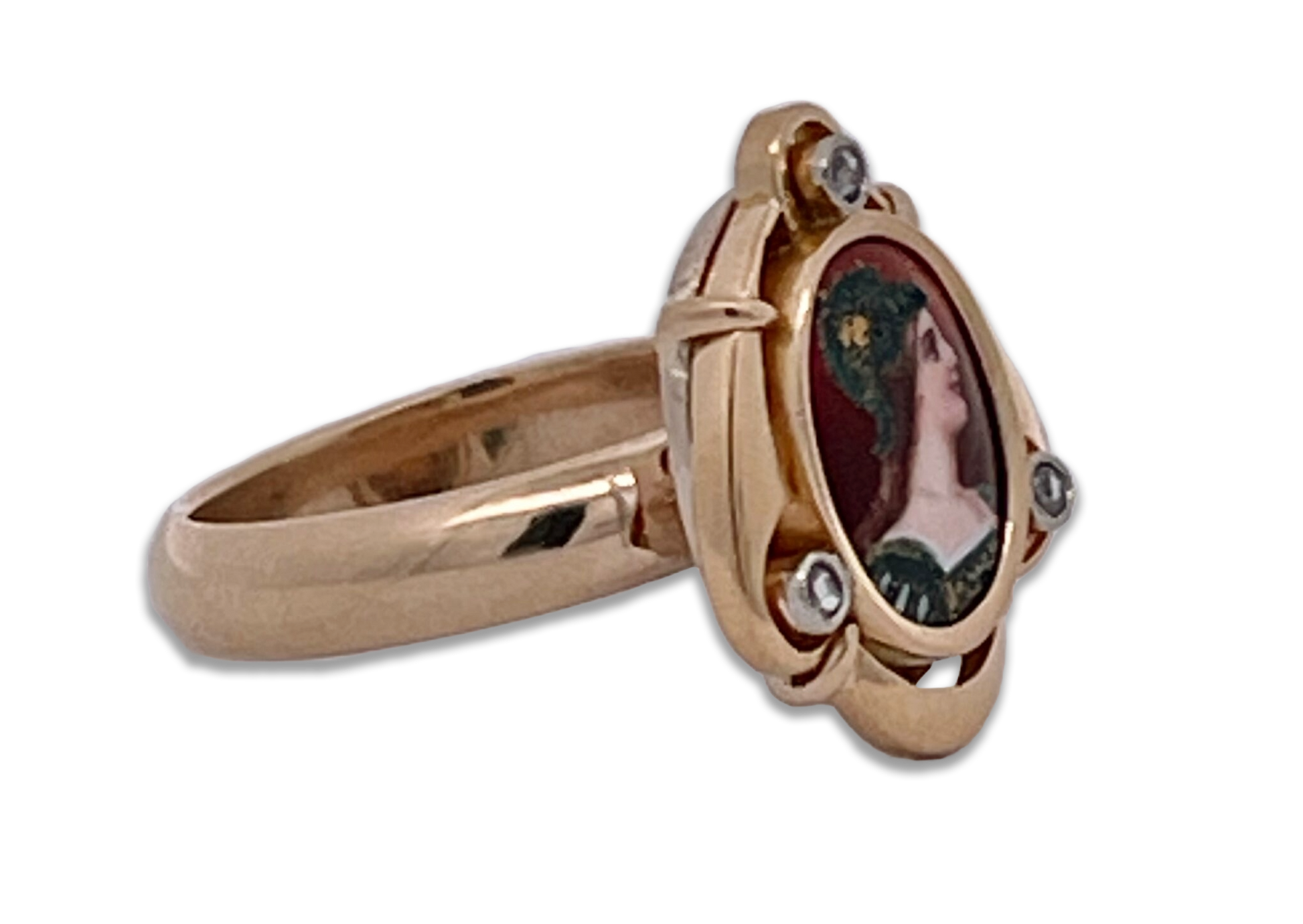 Yellow gold Athena portrait