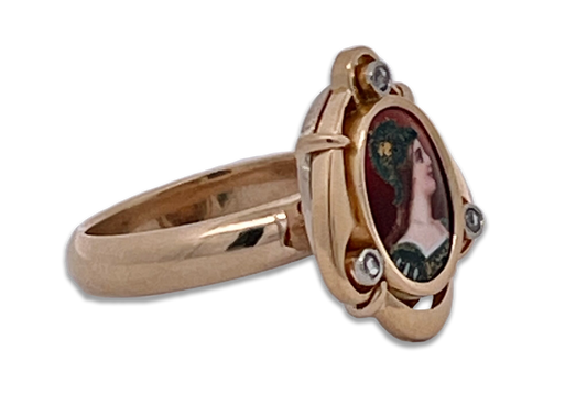 Yellow gold Athena portrait