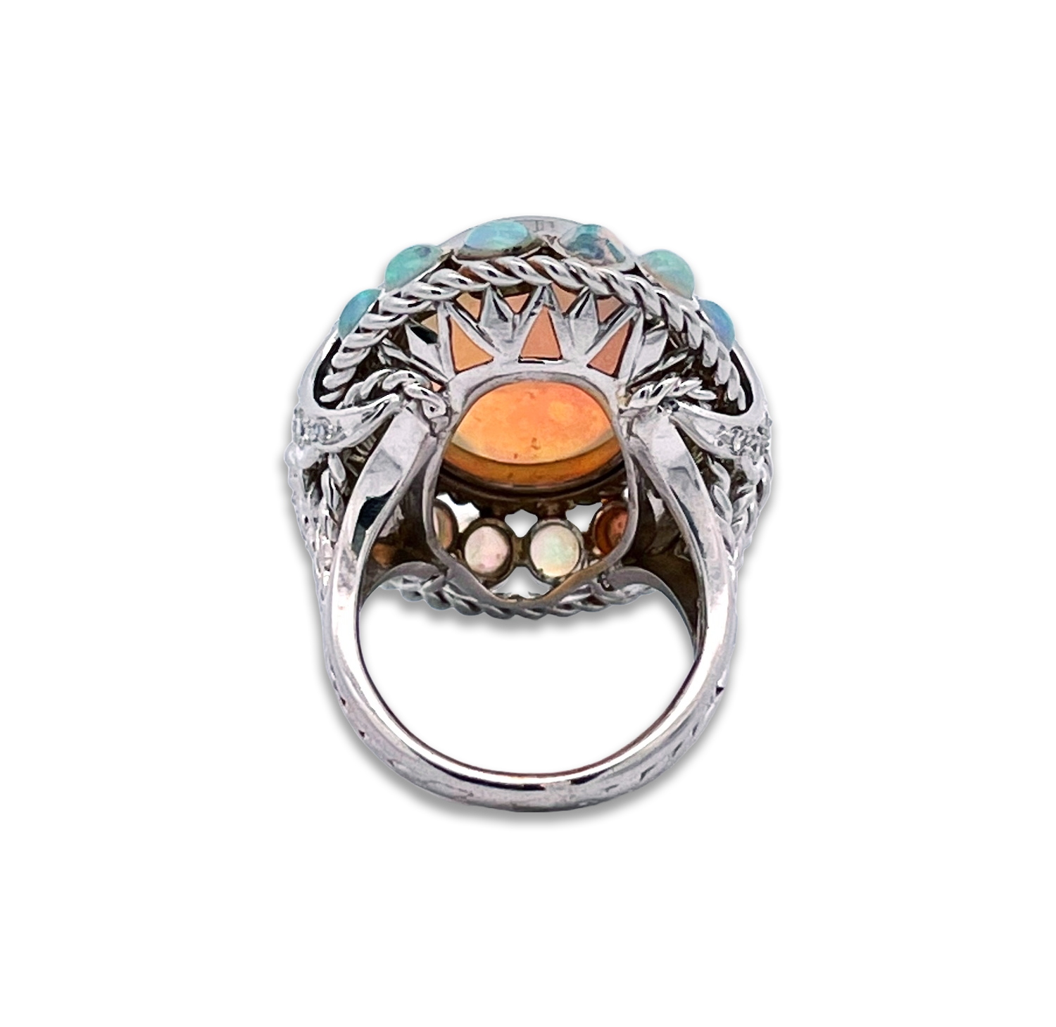 Opal and diamond ring, 18K