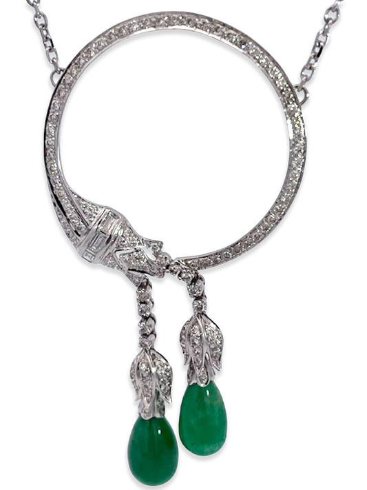 Encrusted circle pin, 18K gold