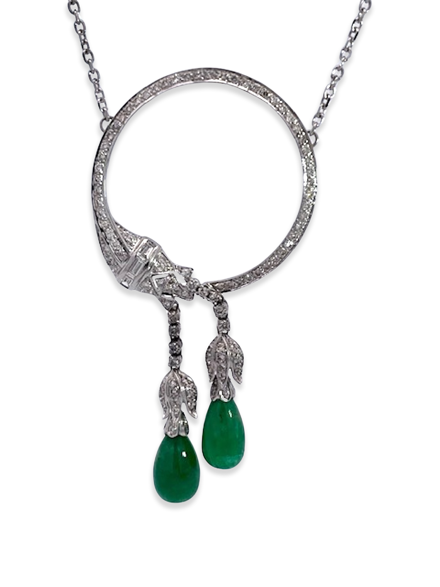 18K circle pin with gemstones