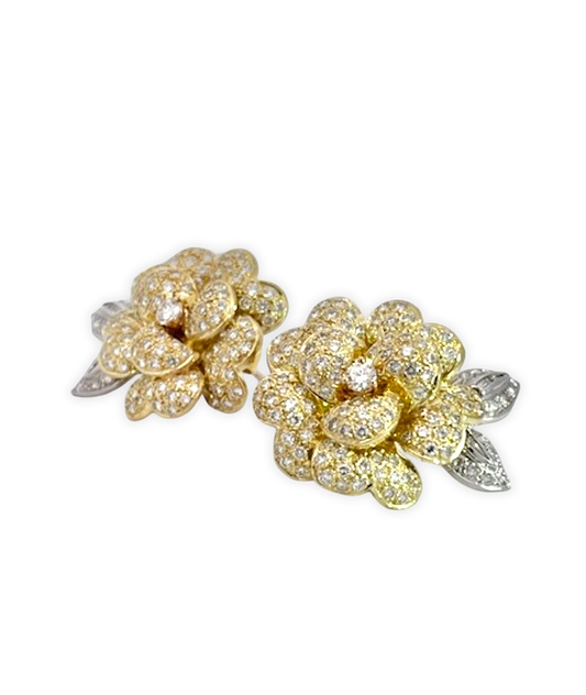 14K gold floral earrings