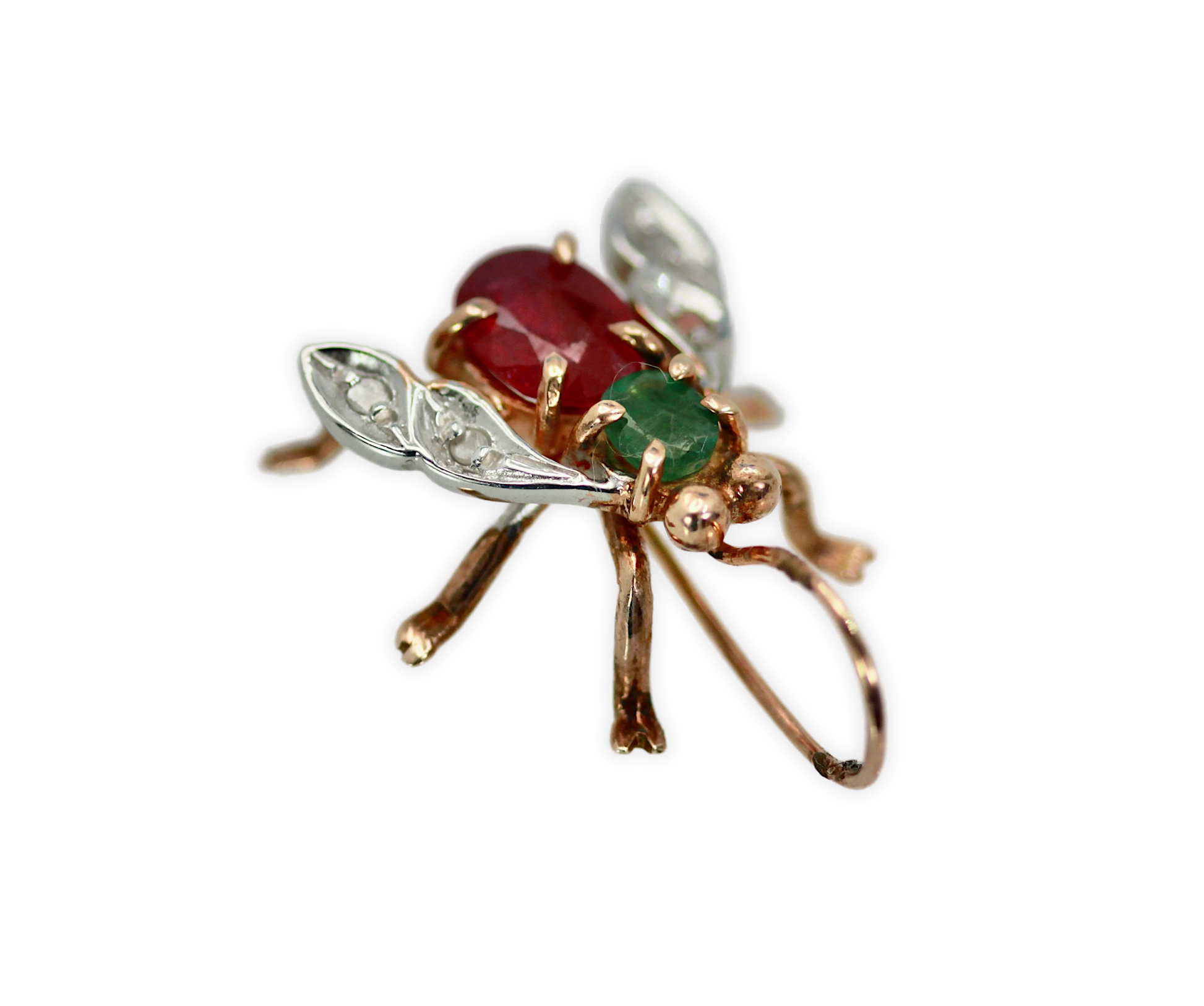 14K fly earrings with gems