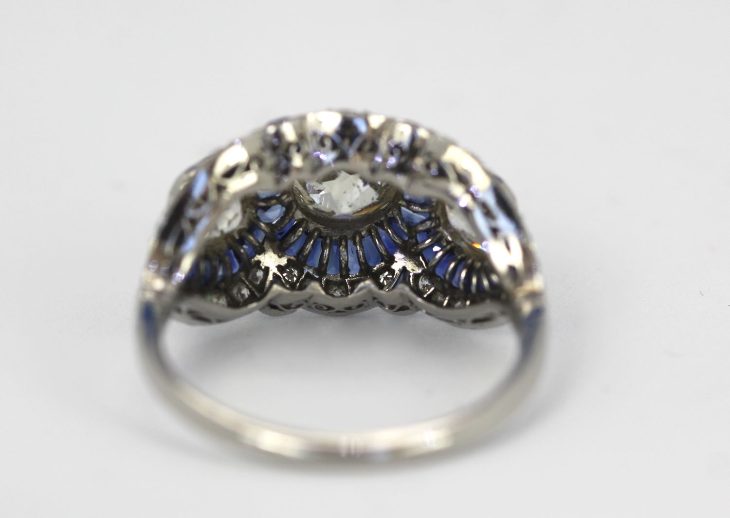 Deco Platinum Sapphire Diamond Ring Circa 1920'S 3.28 Carats