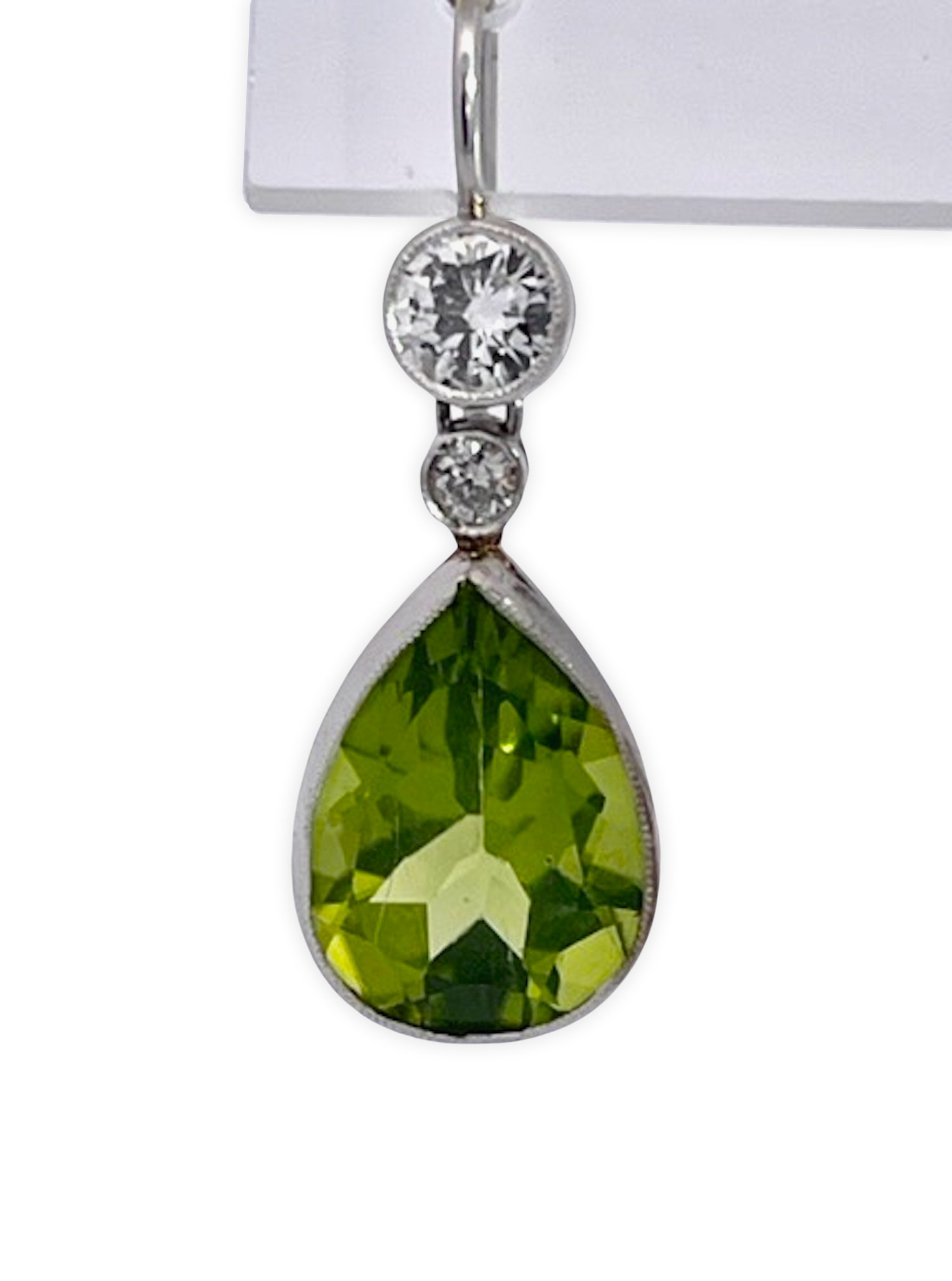 Vintage peridot earrings, 15K