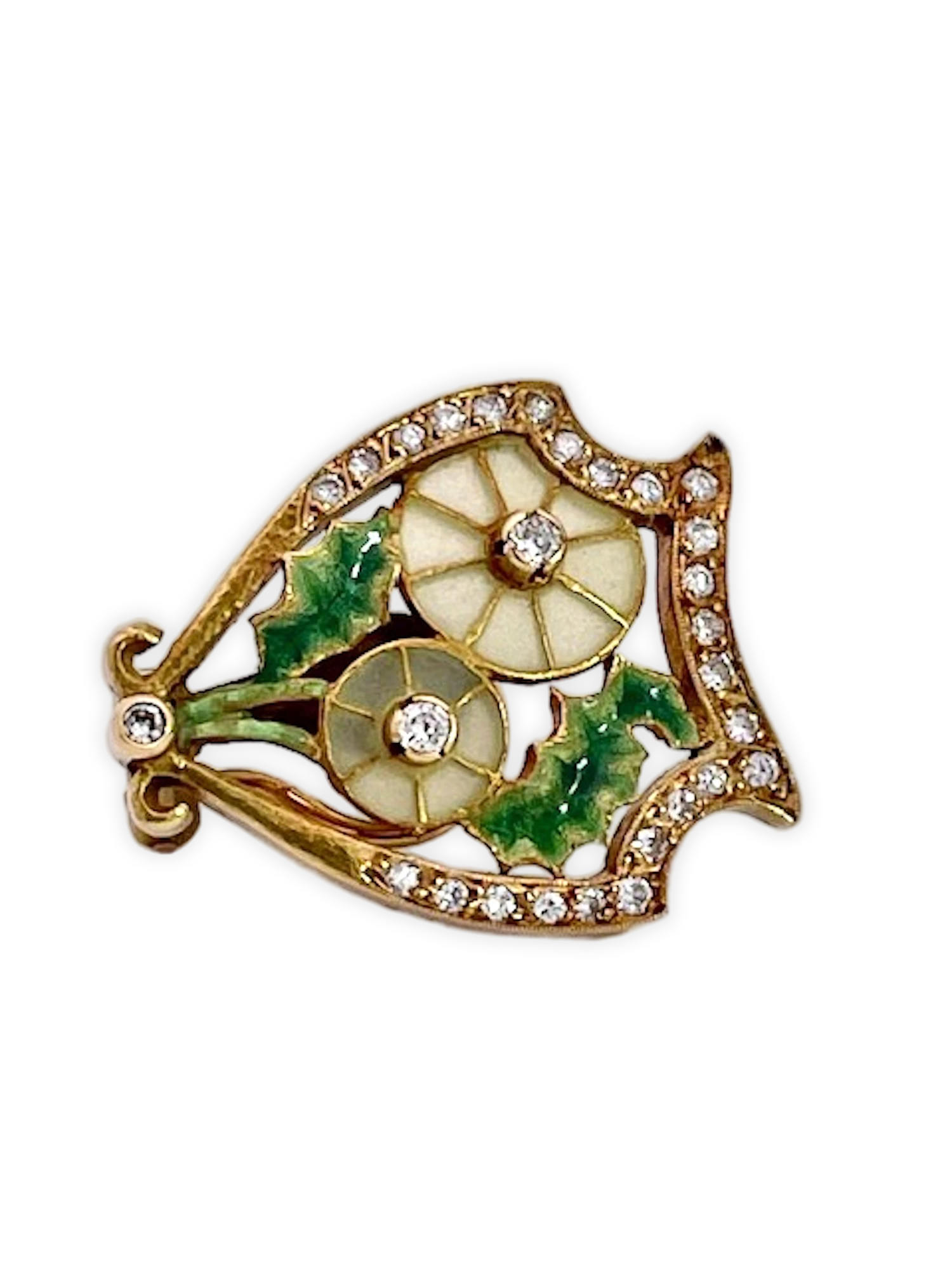 Art Nouveau enamel earrings