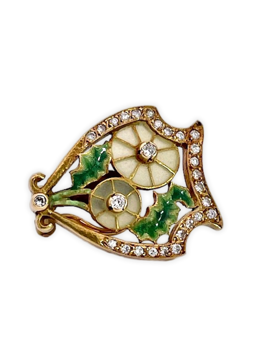 Art Nouveau enamel earrings