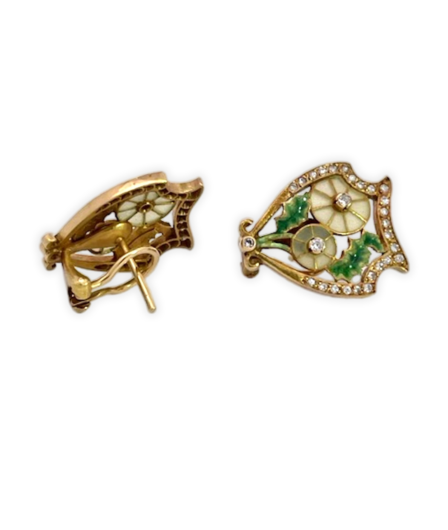 18K enamel earrings by Masriera