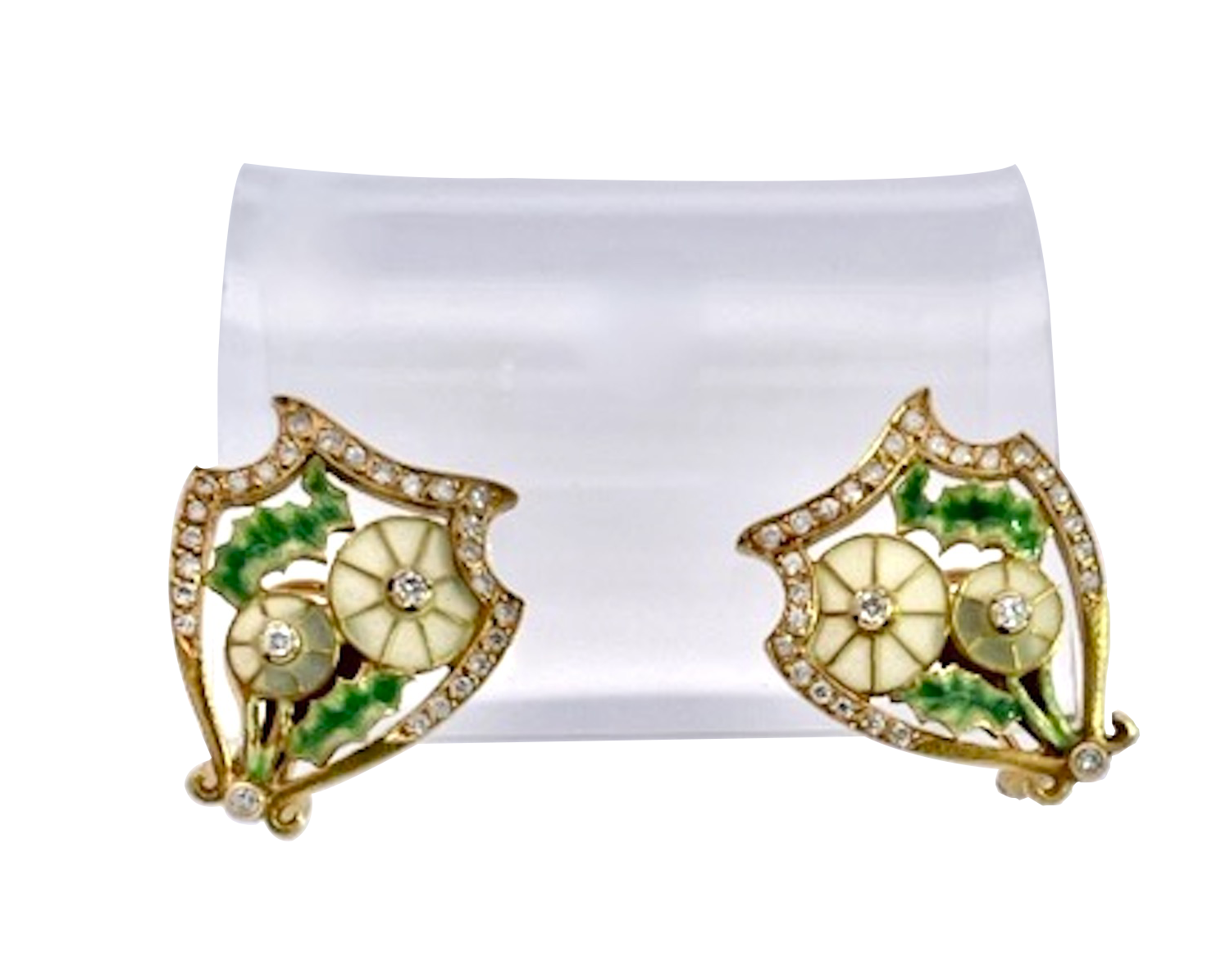 Masriera 18K enamel earrings