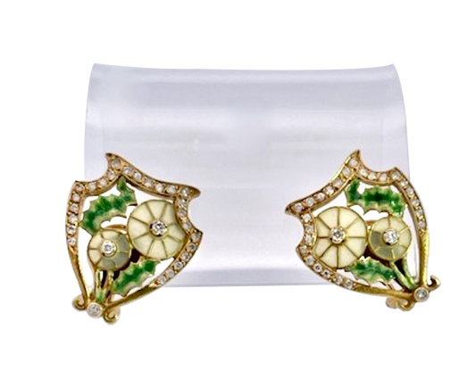 Masriera 18K enamel earrings