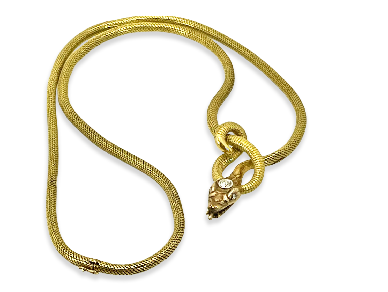 Diamond head serpent necklace