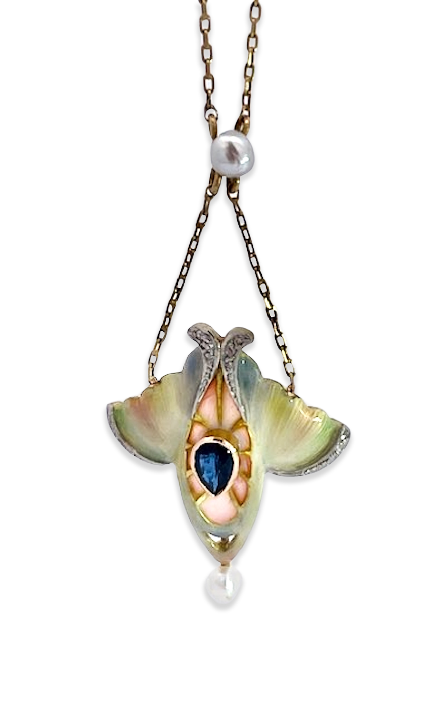 Pearl and sapphire necklace