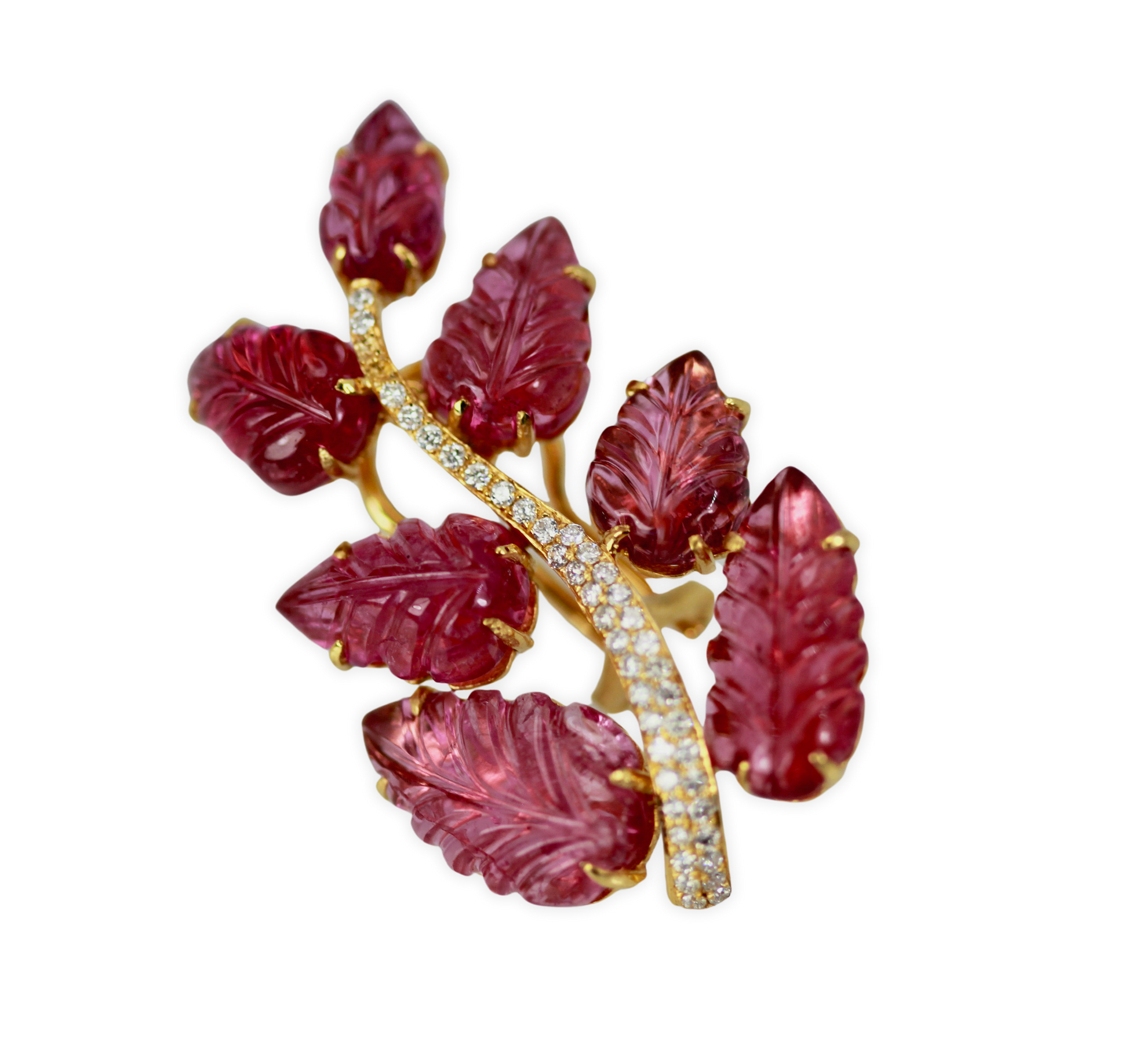 Leaf-shaped rubellite 