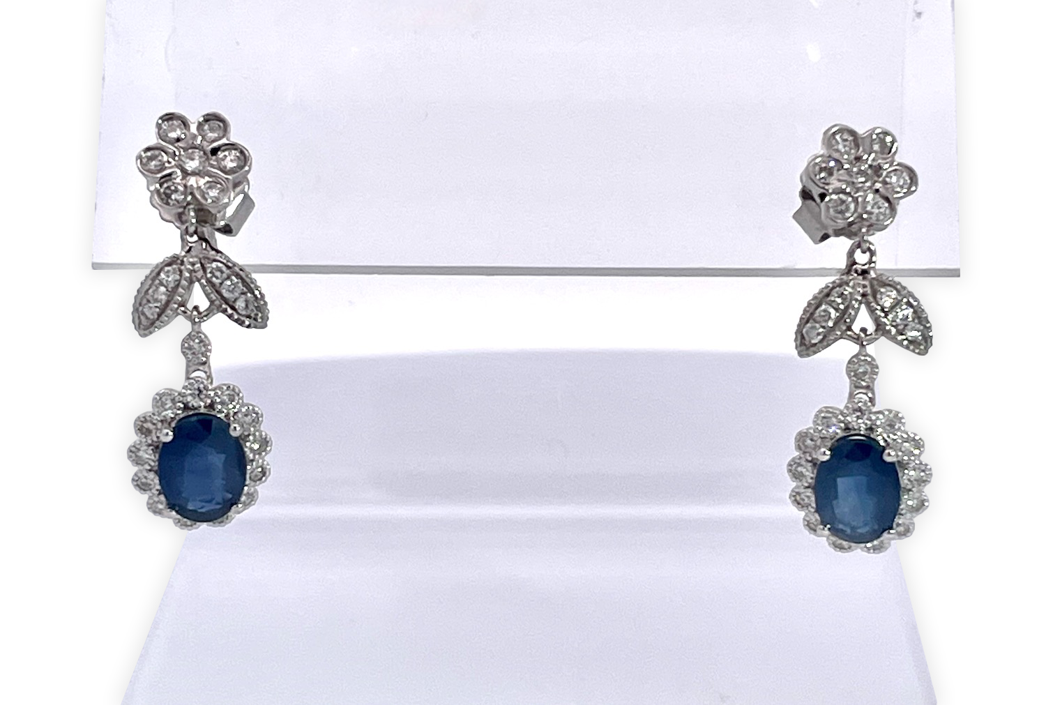 18K sapphire and diamond earrings