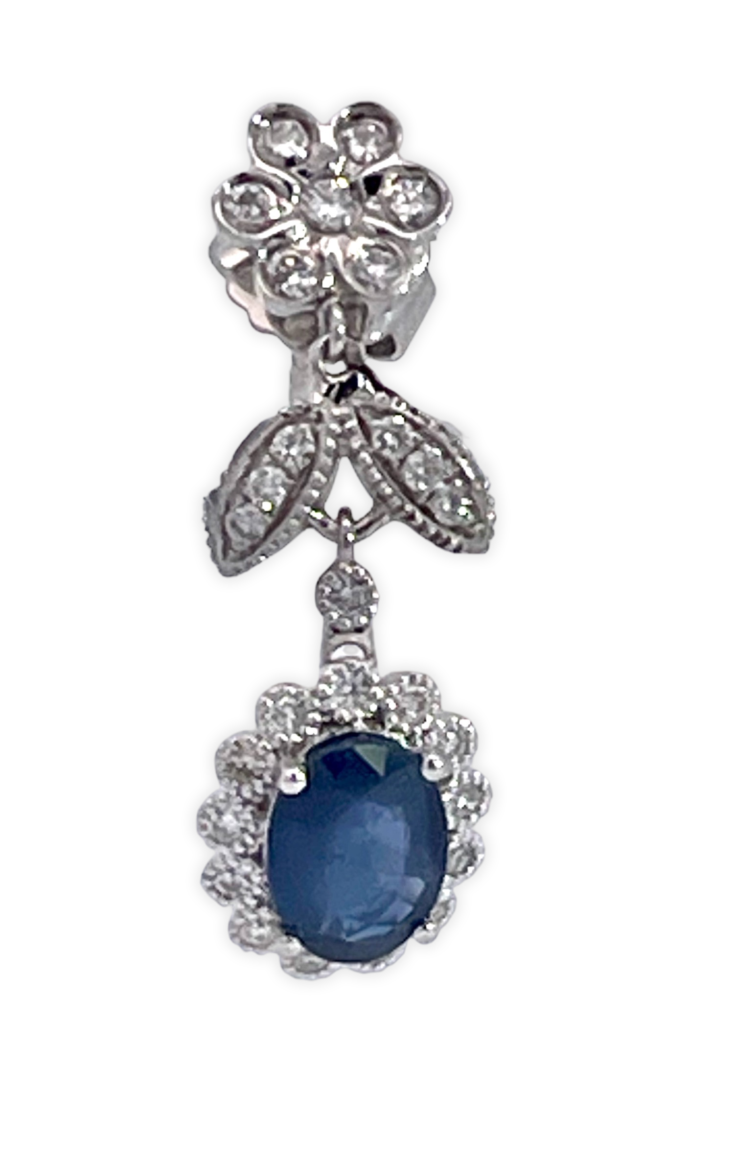 Sapphire and diamond dangles