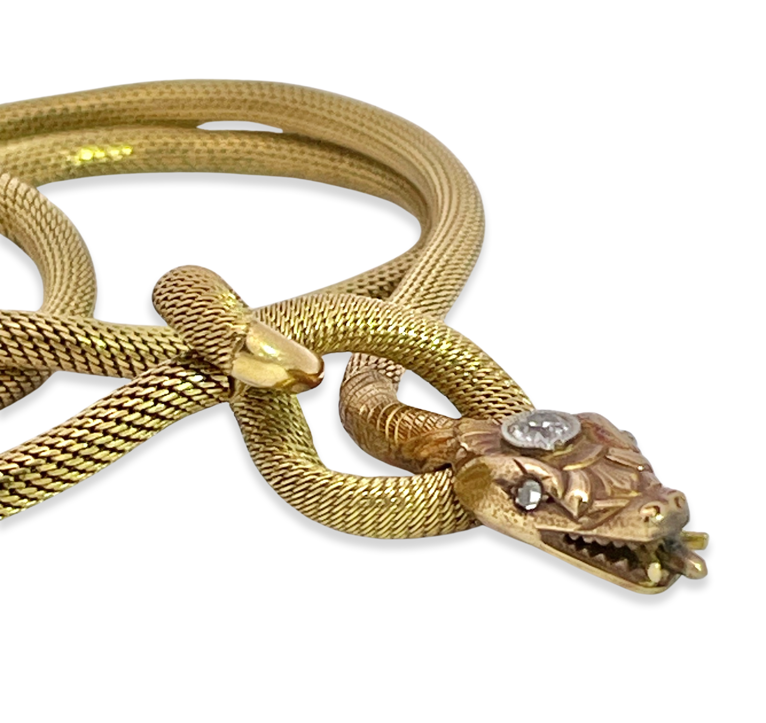 Vintage serpent necklace, 18K