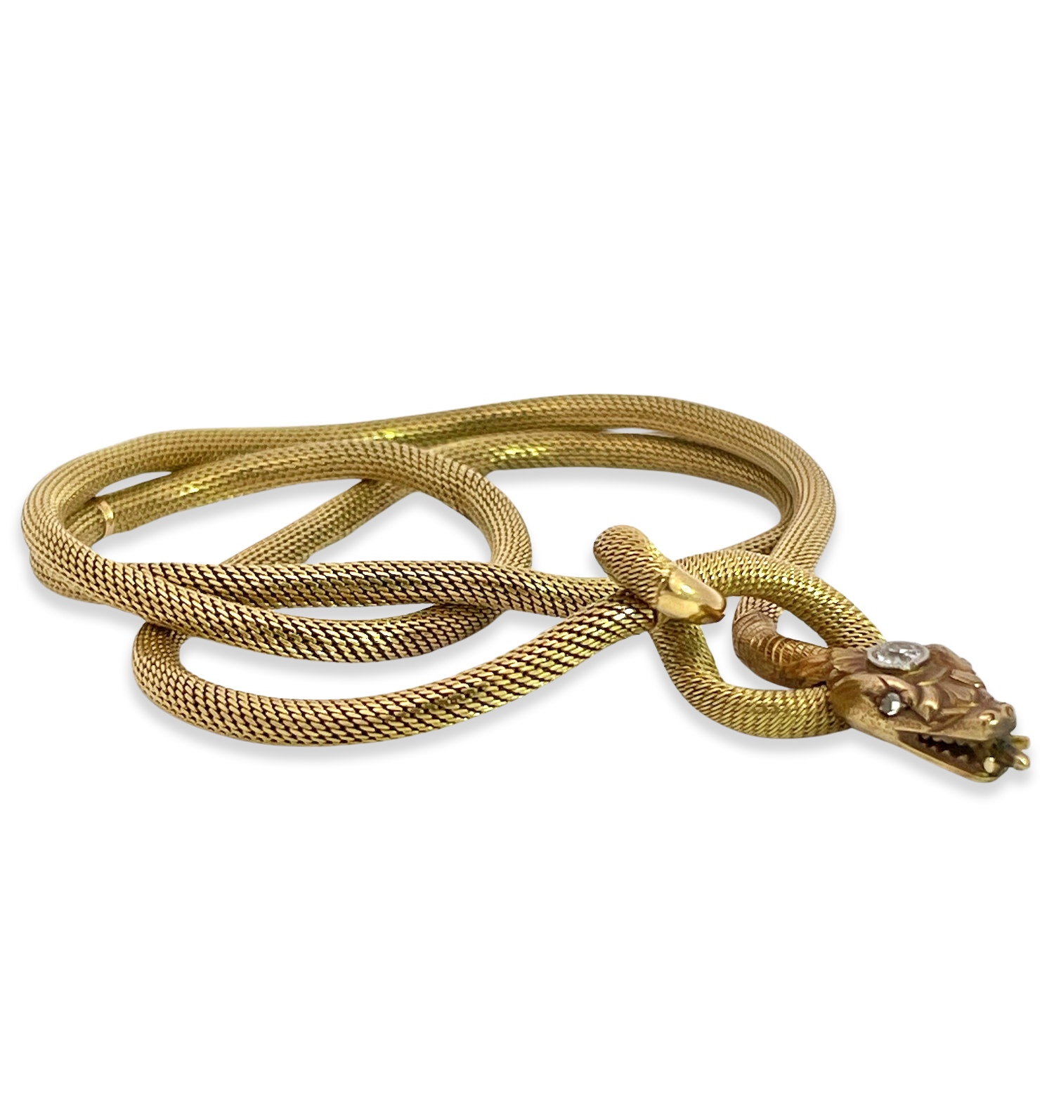 18K gold snake necklace