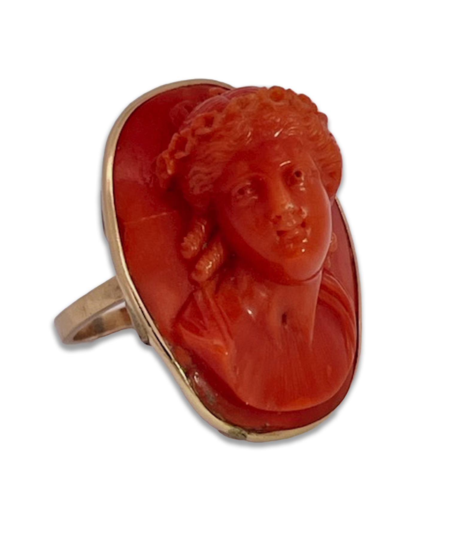 High relief cameo ring