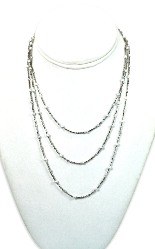 Vintage pearl diamond necklace