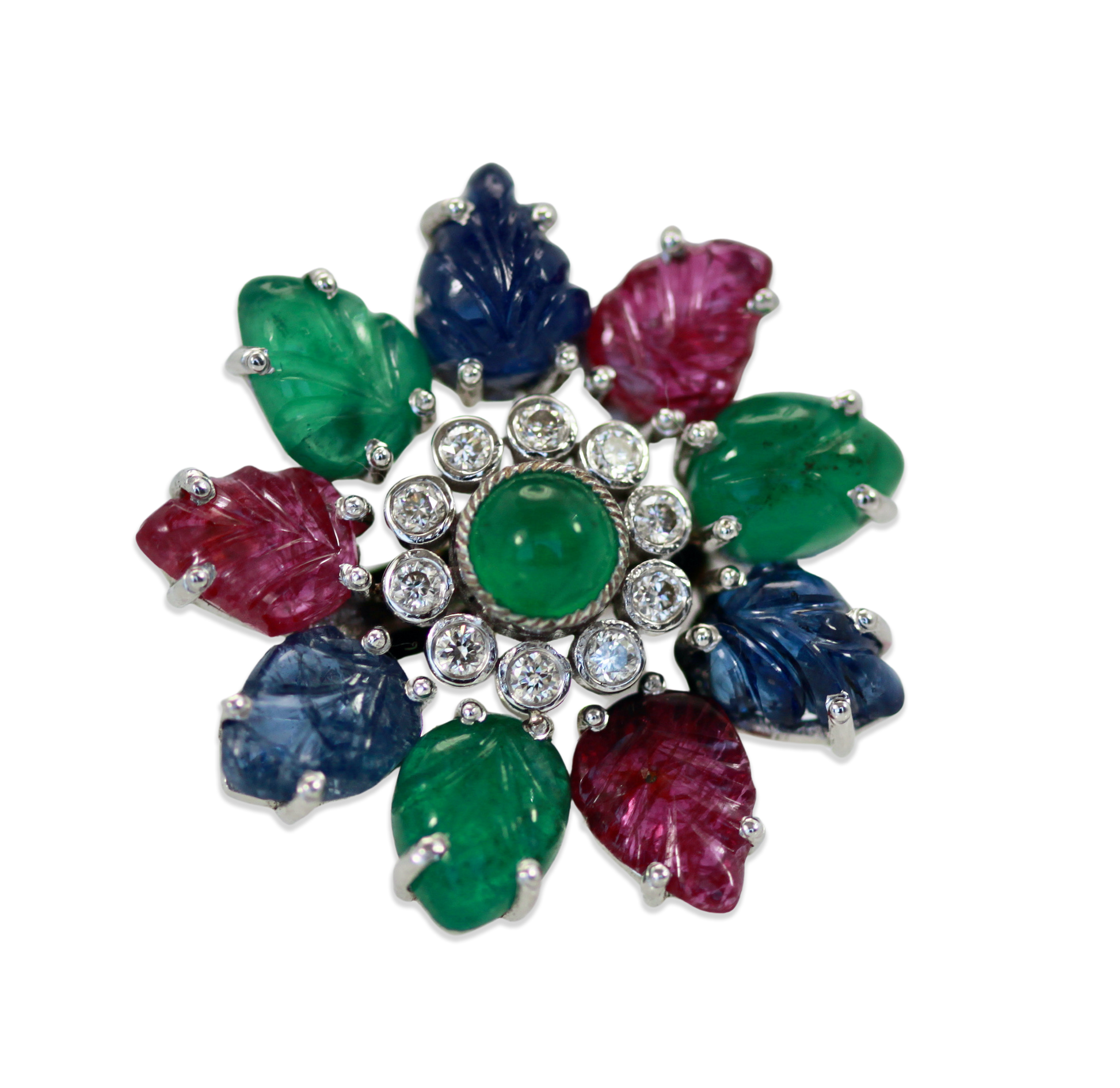 Tutti Frutti ring with diamonds