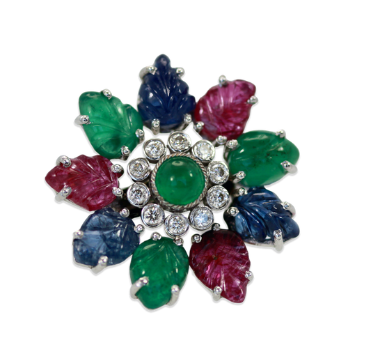 Tutti Frutti ring with diamonds