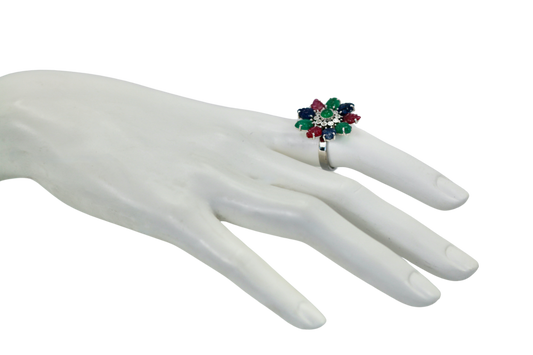 Colorful gemstone ring, Tutti Frutti