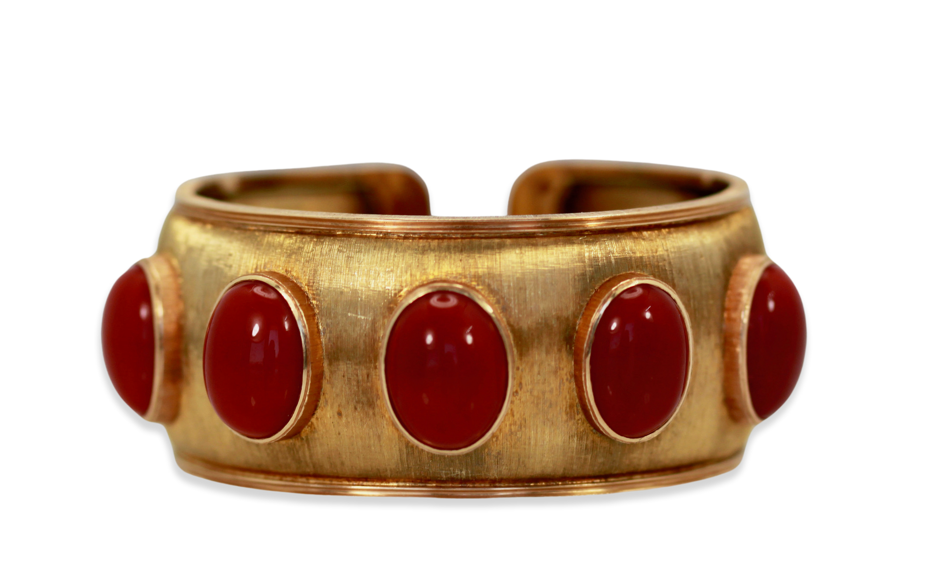 Yellow gold coral bracelet, 18K