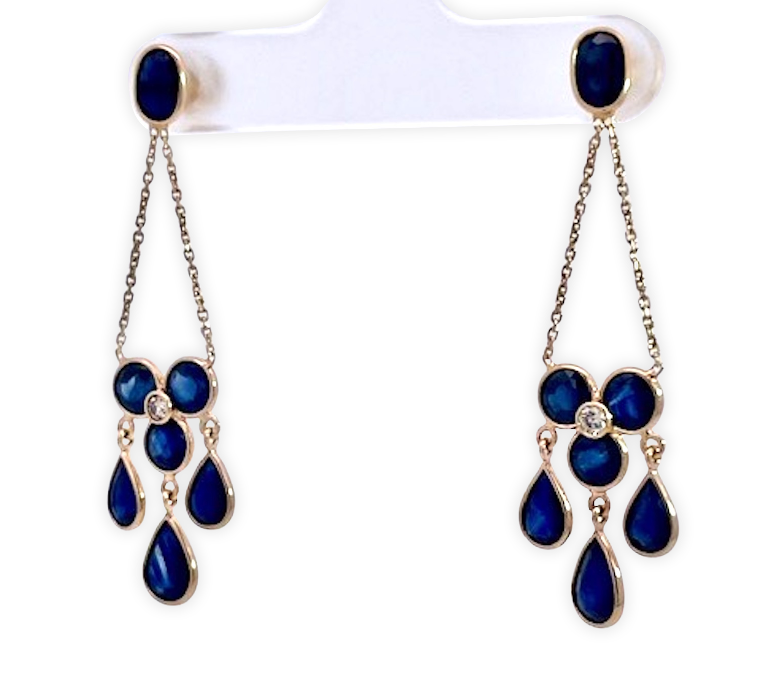Elegant sapphire chandelier earrings
