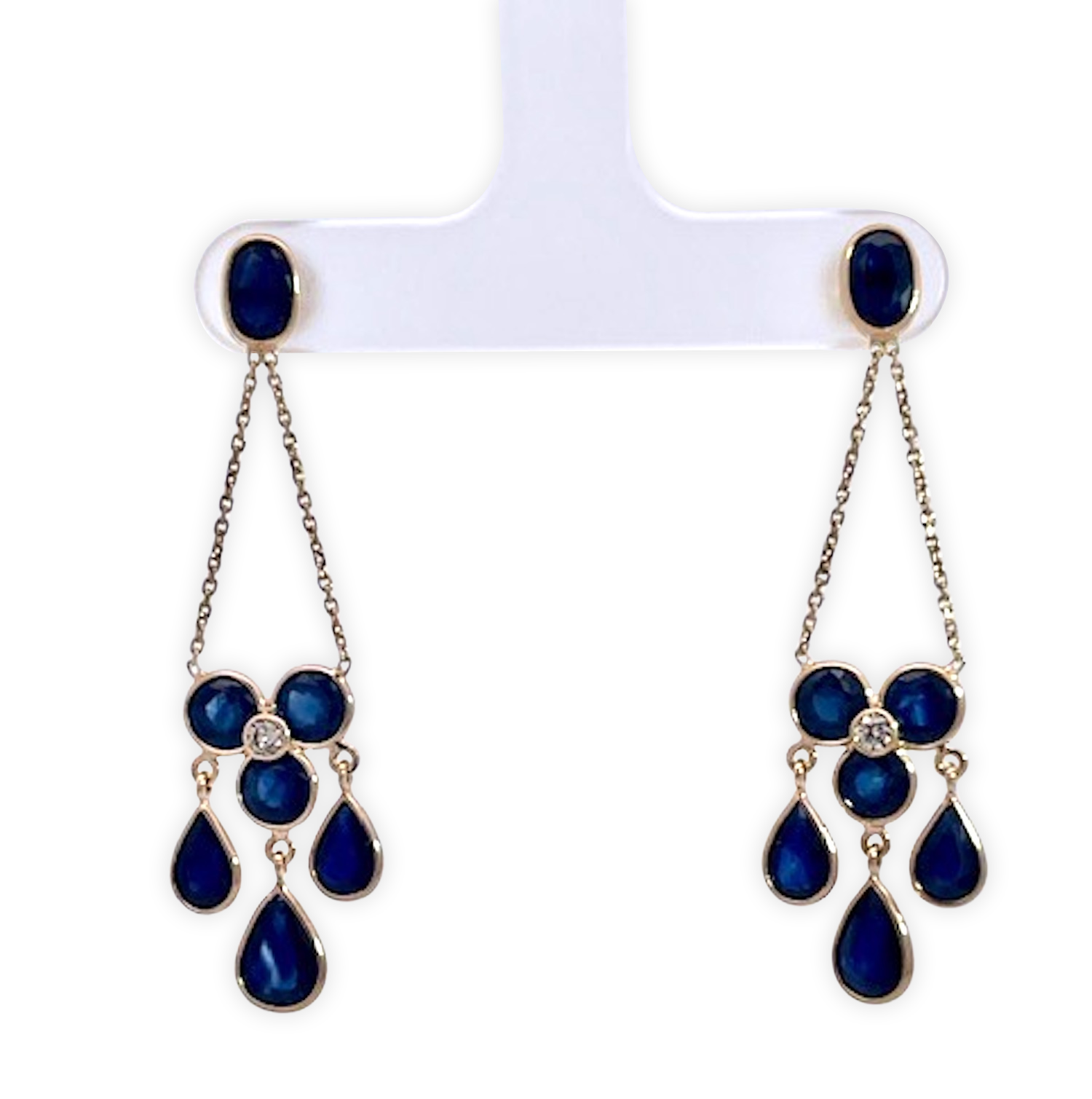 Diamond and sapphire earrings
