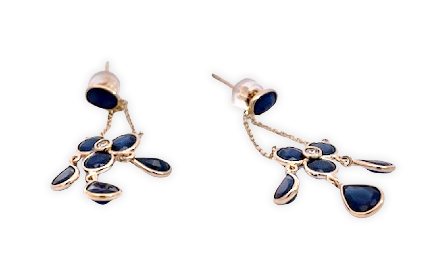Elegant sapphire chandelier earrings