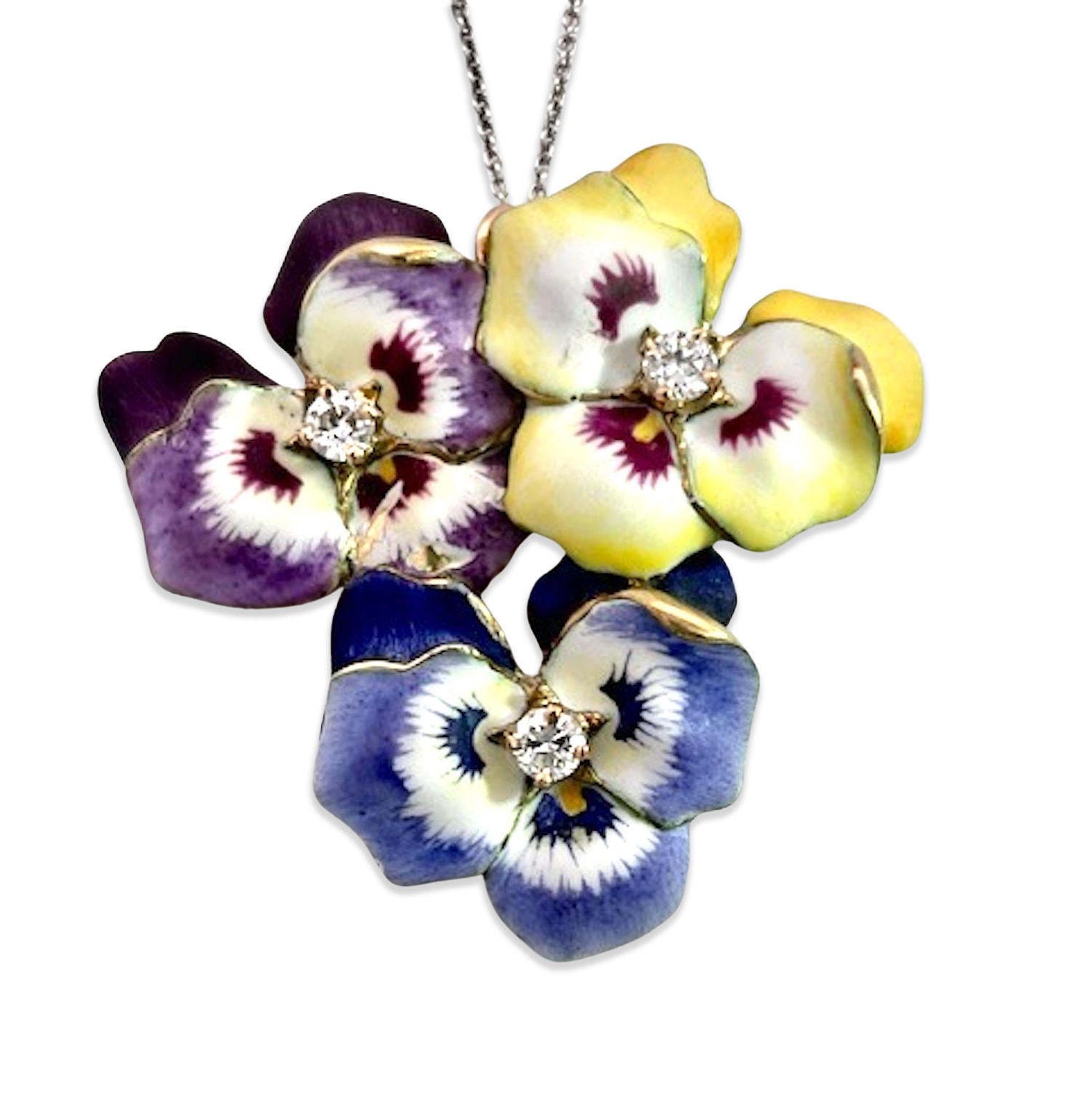 Convertible Pansy Brooch Pendant