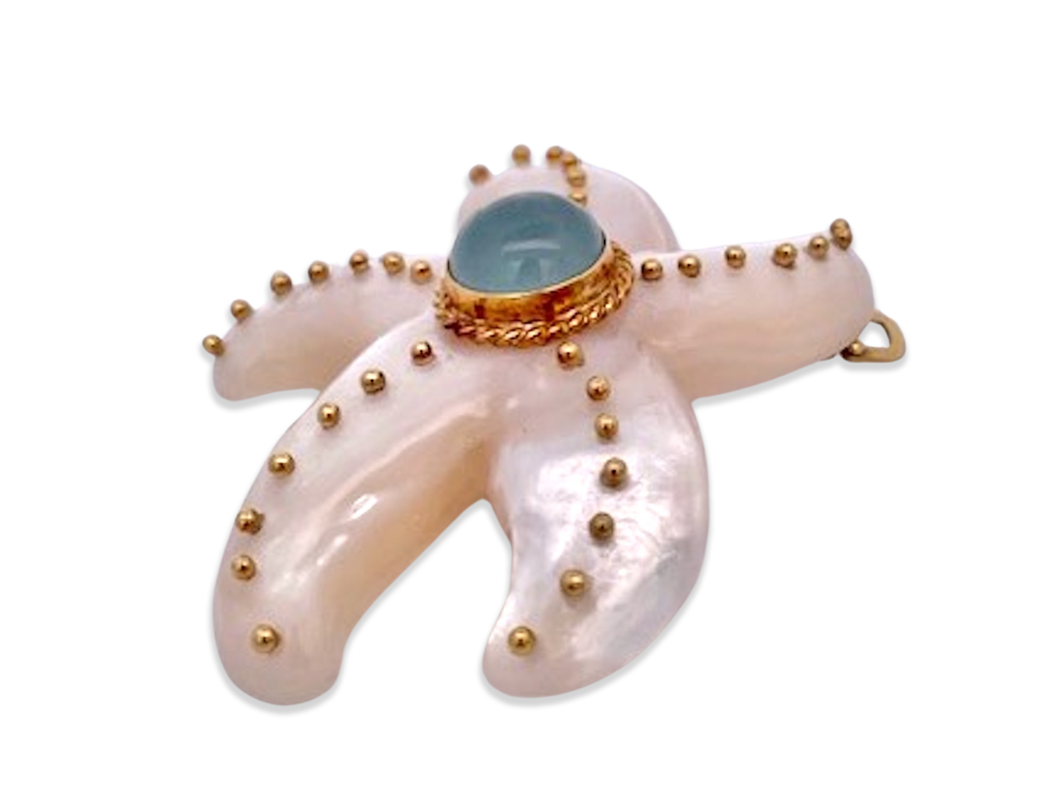 Aquamarine starfish brooch